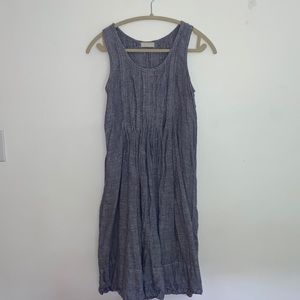 CP Shades 100% Linen Dress Chambray Blue